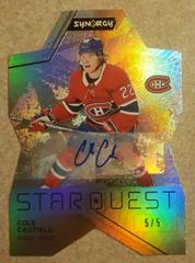 Cole Caufield [Gold Autograph] #SQ-3 Hockey Cards 2021 Upper Deck Synergy Star Quest Prices