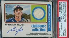Christian Yelich Baseball Cards 2023 Topps Heritage Clubhouse Collection Autograph Relics Prices