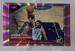 Karl Anthony Towns [Purple Laser] #16 Basketball Cards 2021 Panini Donruss Franchise Features Prices