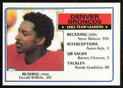 Gerald Willhite [Broncos Team Leaders] #260 Football Cards 1983 Topps Prices