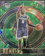 De'Aaron Fox [Green] Basketball Cards 2020 Panini Select Numbers Prices