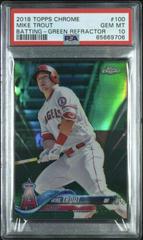 Mike Trout [Batting Green Refractor] Baseball Cards 2018 Topps Chrome Prices