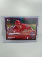 Mike Trout [Sliding Purple] #77 Baseball Cards 2015 Topps Opening Day Prices