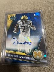 Donovan Edwards #PA-DOE Football Cards 2023 Bowman Chrome University Sapphire Prospect Autographs Prices