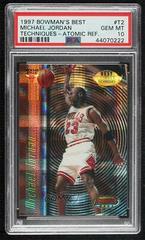 Michael Jordan [Atomic Refractor] #T2 Basketball Cards 1997 Bowman's Best Techniques Prices