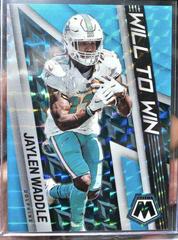 Jaylen Waddle [Blue Fluorescent] #WW-20 Football Cards 2022 Panini Mosaic Will to Win Prices
