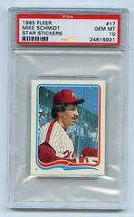 Mike Schmidt #17 Baseball Cards 1985 Fleer Star Stickers Prices