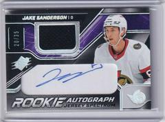 Jake Sanderson [Jersey Spectrum] #SA Hockey Cards 2022 SPx Rookie Autographs Prices