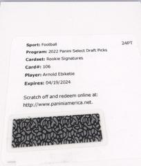 Arnold Ebiketie #RS-AEB Football Cards 2022 Panini Select Draft Picks Rookie SIgnatures Prices