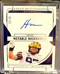 Aidan Hutchinson Football Cards 2022 Panini National Treasures Collegiate Notable Nicknames Autographs Prices