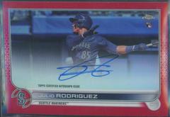 Julio Rodriguez [Red] #RA-JRO Baseball Cards 2022 Topps Chrome Rookie Autographs Prices