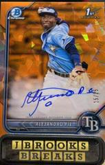 Alejandro Pie [Orange] #BSPA-AP Baseball Cards 2022 Bowman Chrome Sapphire Autographs Prices