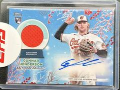 Gunnar Henderson [Red] #WHAR-GH Baseball Cards 2023 Topps Holiday Autograph Relics Prices