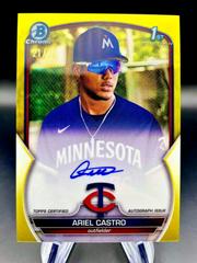 Ariel Castro [Yellow] Baseball Cards 2023 Bowman Chrome Prospect Autographs Prices