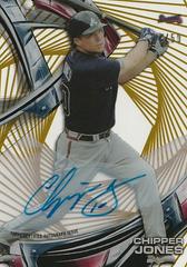 Chipper Jones [Gold Rainbow Diffractor] #HT-CJ Baseball Cards 2016 Topps High Tek Autograph Prices