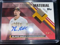 Blake Snell [Red] Baseball Cards 2024 Topps Major League Material Autograph Prices