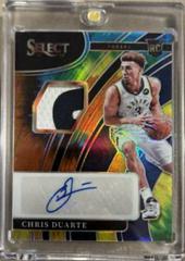Chris Duarte [Tie Dye Prizm] #RJ-CDT Basketball Cards 2021 Panini Select Rookie Jersey Autographs Prices