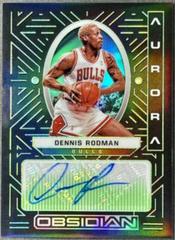 Dennis Rodman [Green] #AUR-DRO Basketball Cards 2021 Panini Obsidian Aurora Autographs Prices
