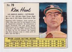 Ken Hunt [Hand Cut] #79 Baseball Cards 1962 Jell O Prices