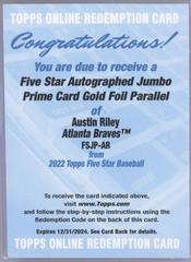 Austin Riley [Gold] #FSA-AR Baseball Cards 2022 Topps Five Star Autographs Prices