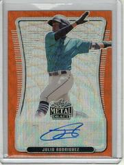 Julio Rodriguez [Orange Wave] #BA-JR1 Baseball Cards 2020 Leaf Metal Draft Autographs Prices