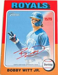 Bobby Witt Jr. [Special Edition Red Ink] #ROA-BWI Baseball Cards 2024 Topps Heritage Real One Autograph Prices