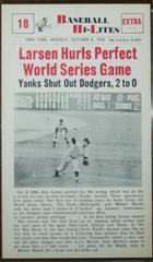 Larsen Hurls #18 Baseball Cards 1960 NU Card Baseball Hi Lites Prices