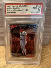 Wade Boggs [Foil Hardback Test] #148 Baseball Cards 1987 Topps Stickers Prices