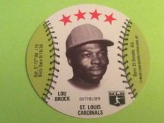 Lou Brock Baseball Cards 1977 Detroit Caesars Discs Prices