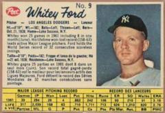 Whitey Ford [Hand Cut Yankees] #9 Baseball Cards 1962 Post Canadian Prices