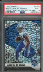 Amon Ra St. Brown [No Huddle Silver] #328-V Football Cards 2021 Panini Mosaic Rookie Variations Prices