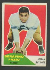 Serafino Fazio #15 Football Cards 1960 Fleer Prices