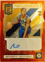 Bennedict Mathurin [Red] #NB-BNM Basketball Cards 2022 Panini Donruss Elite New Breed Autographs Prices