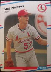 Greg Mathews #41 Baseball Cards 1988 Fleer Prices