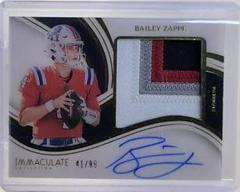Bailey Zappe #3 Football Cards 2023 Panini Immaculate Premium Patch Autograph Prices