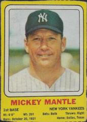 Mickey Mantle [Hand Cut] Baseball Cards 1969 Transogram Prices