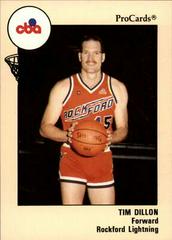 Tim Dillon #98 Basketball Cards 1989 Procards Cba Prices