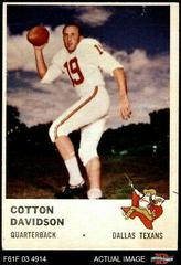 Cotton Davidson #199 Football Cards 1961 Fleer Prices