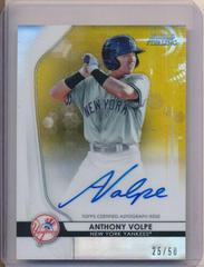 Anthony Volpe [Gold Refractor] #AV Baseball Cards 2020 Bowman Sterling Prospect Autographs Prices
