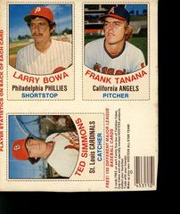 Frank Tanana, Larry Bowa, Ted Simmons [L Panel Hand Cut] Baseball Cards 1977 Hostess Prices