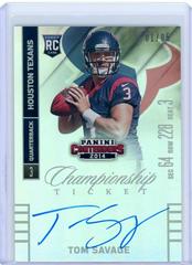 Tom Savage [Ball in One Hand Autograph Championship Ticket] #231 Football Cards 2014 Panini Contenders Prices