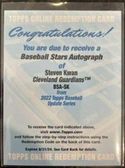 Steven Kwan #BSA-SK Baseball Cards 2022 Topps Update Stars Autographs Prices