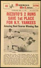 Phil Rizzuto #45 Baseball Cards 1960 NU Card Baseball Hi Lites Prices