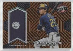 Christian Yelich [Orange] Baseball Cards 2023 Topps Chrome Authentics Relics Prices