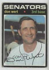 Don Wert #307 Baseball Cards 1971 Topps Prices