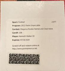 Kenneth Walker III [Helmet Football Autograph] Football Cards 2022 Panini Impeccable Prices