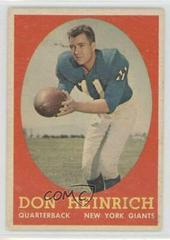 Don Heinrich #83 Football Cards 1958 Topps Prices
