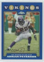 Adrian Peterson [Blue Refractor] #TC164 Football Cards 2008 Topps Chrome Prices