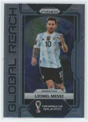 Lionel Messi Soccer Cards 2022 Panini Prizm World Cup Global Reach Prices