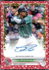 Julio Rodriguez [Red Metallic] #WHA-JROD Baseball Cards 2022 Topps Holiday Autographs Prices